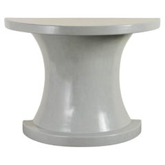 Contemporary Diva Half Round Table in Grey Lacquer by Robert Kuo Limited Edition