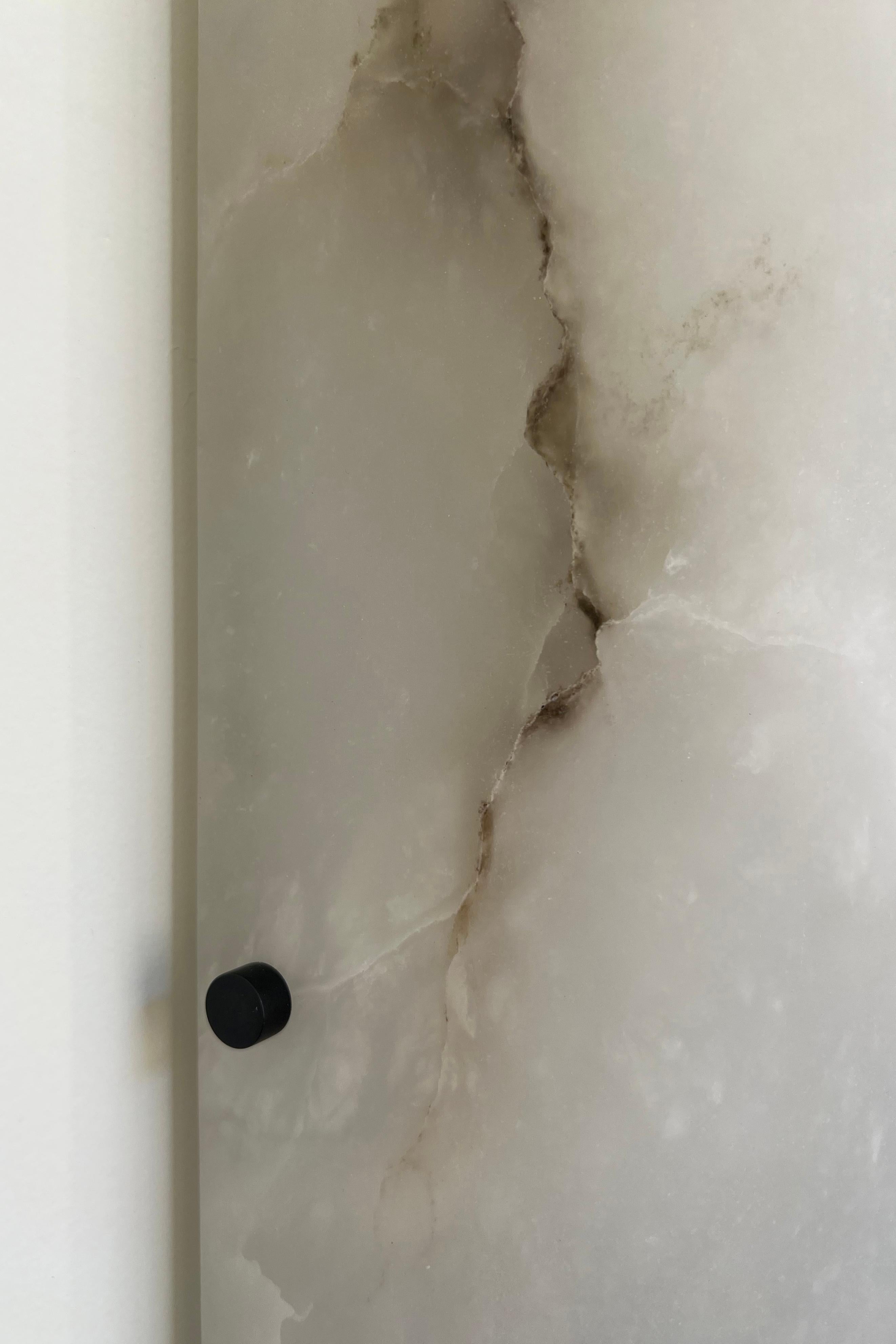 Italian Contemporary Domo Sconce 101A in Alabaster Orphan Work For Sale