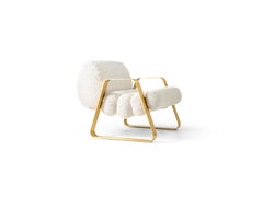 Contemporary Dool Armchair with white fabric. Made in Italy by Hessentia