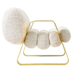 Contemporary Dool Armchair with white fabric. Made in Italy by Hessentia