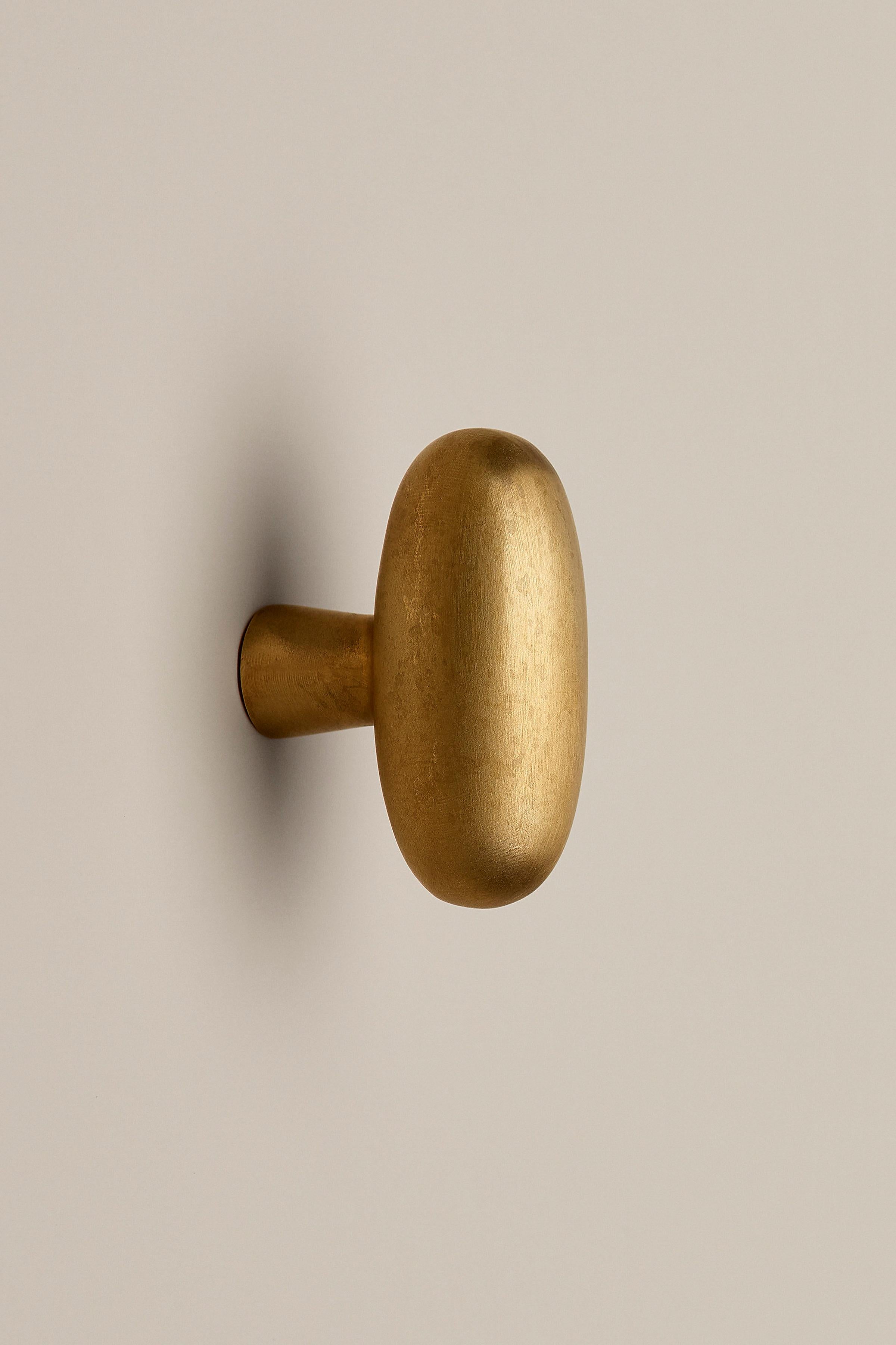 Organic Modern Contemporary Door Handle / Knob 'Blunt' by Spaces Within, Amber Brass For Sale