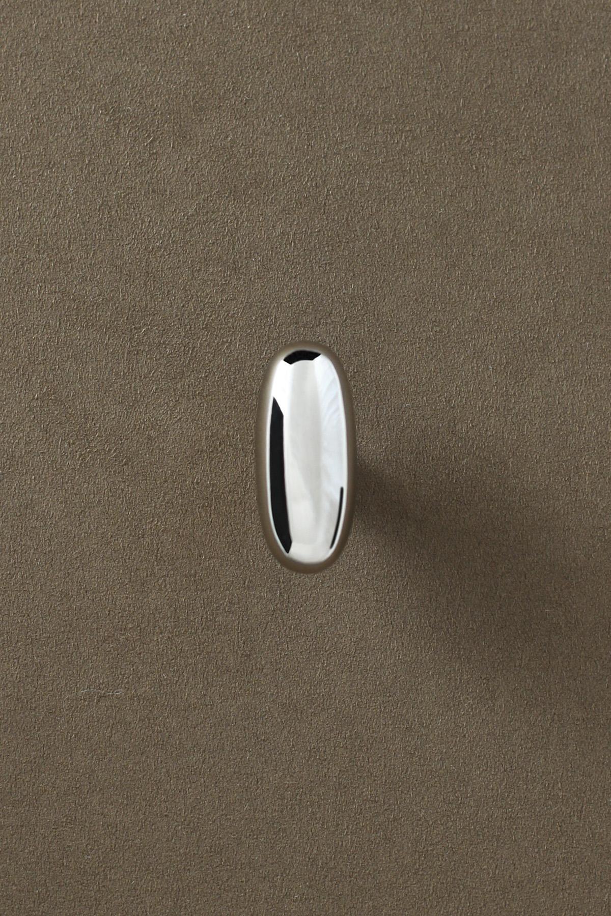 Contemporary Door Handle / Knob 'Blunt' by Spaces Within, Polished Nickel For Sale 14