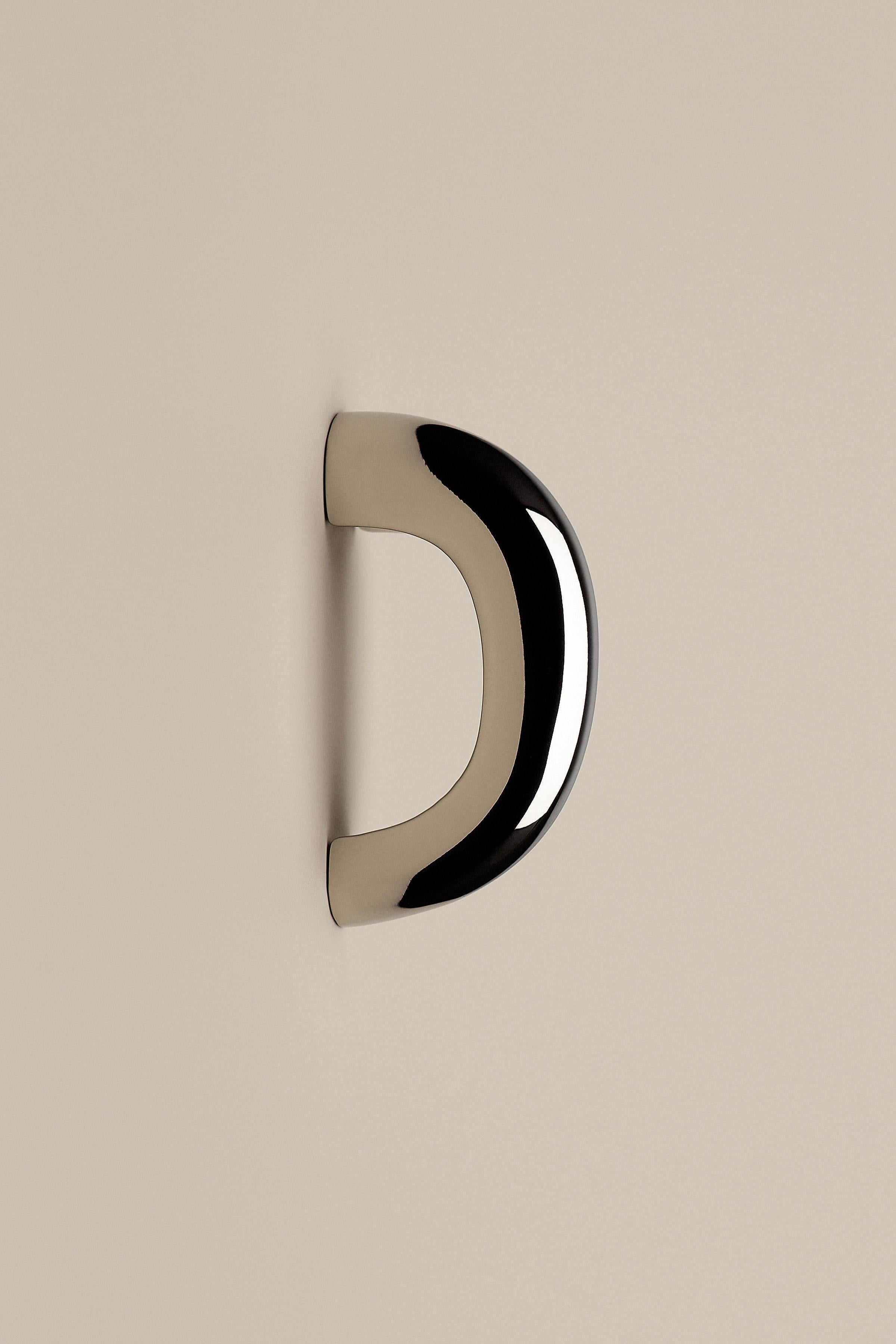 Poignée de porte / bouton contemporain 'Burly' par A Space Within, nickel poli en vente 2