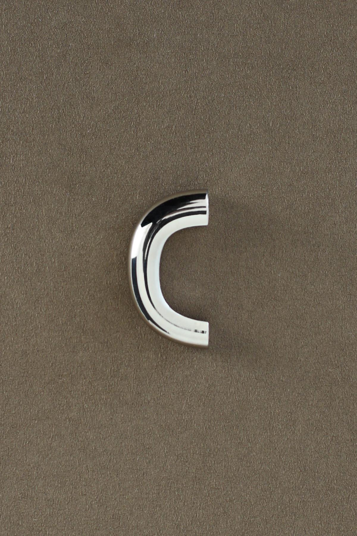 Contemporary Door Handle / Knob 'Burly' by Spaces Within, Polished Nickel For Sale 3