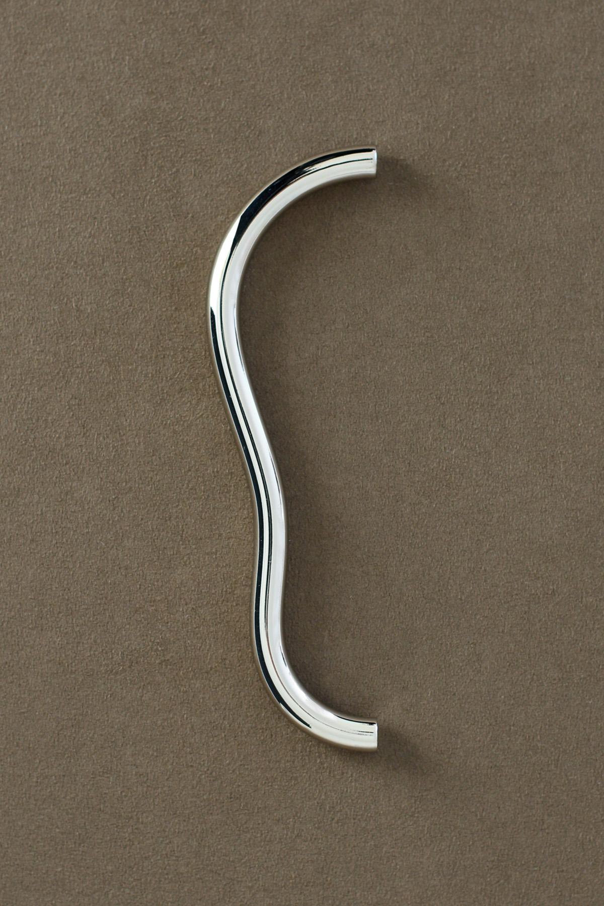 Contemporary Door Handle / Knob 'Limber' by Spaces Within, Polished Nickel For Sale 5