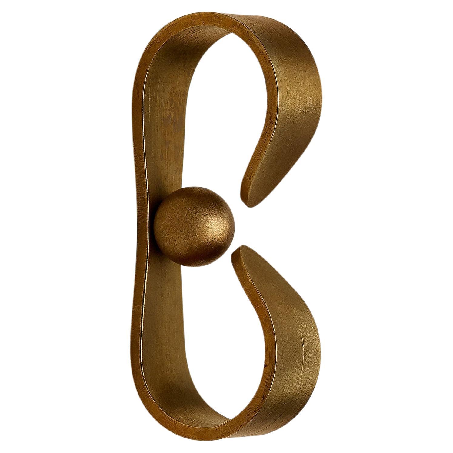 Contemporary Door Handle / Knob 'Prim' by Spaces Within, Amber Brass For Sale