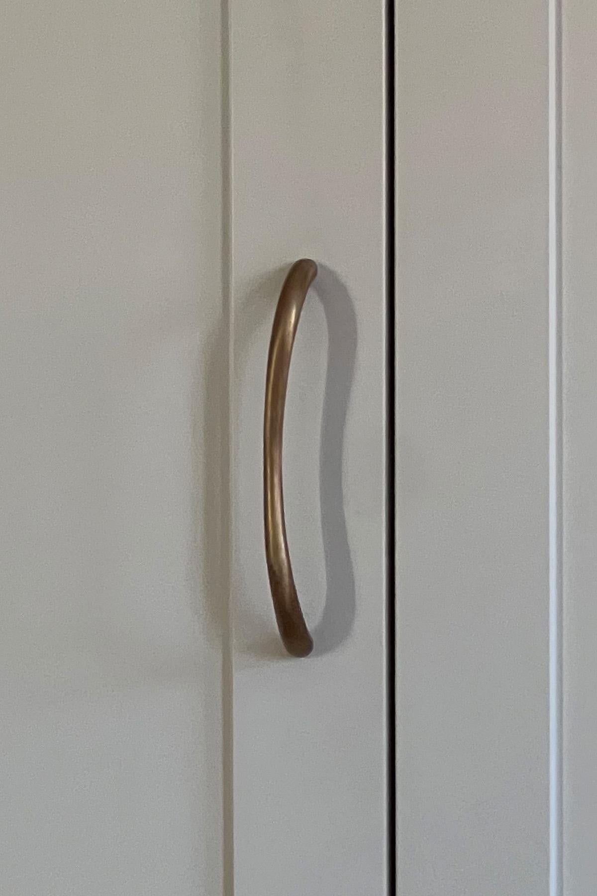 Organic Modern Contemporary Door Handle / Knob 'Suave' by Spaces Within, Amber Brass For Sale