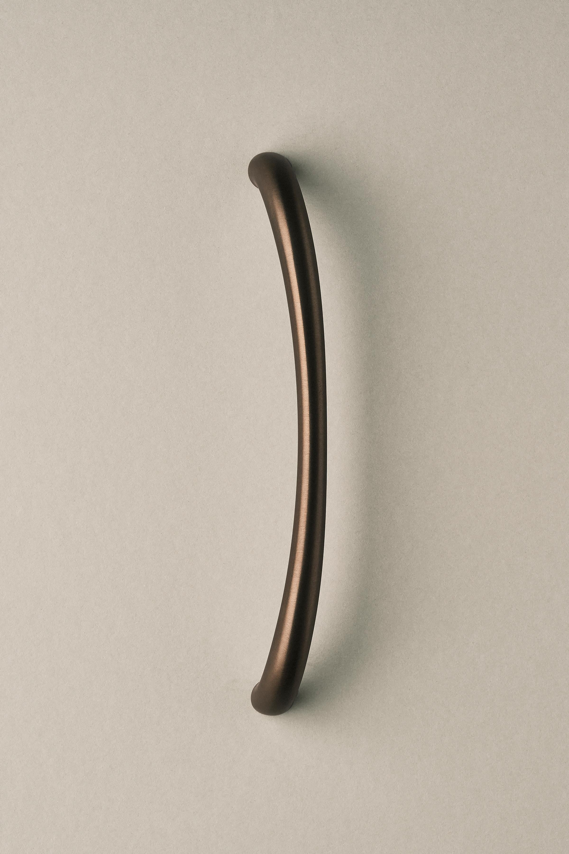 Contemporary Door Handle / Knob 'Suave' by Spaces Within, Amber Brass For Sale 4