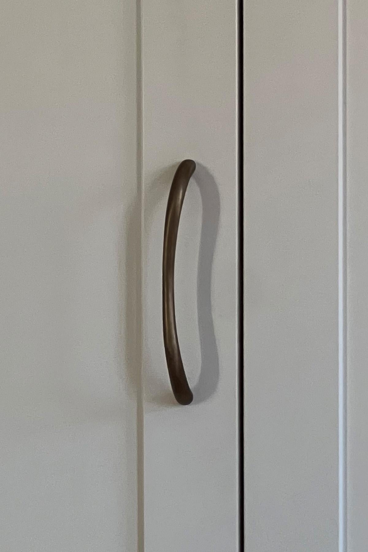 Swedish Contemporary Door Handle / Knob 'Suave' by Spaces Within, Dark Brass For Sale