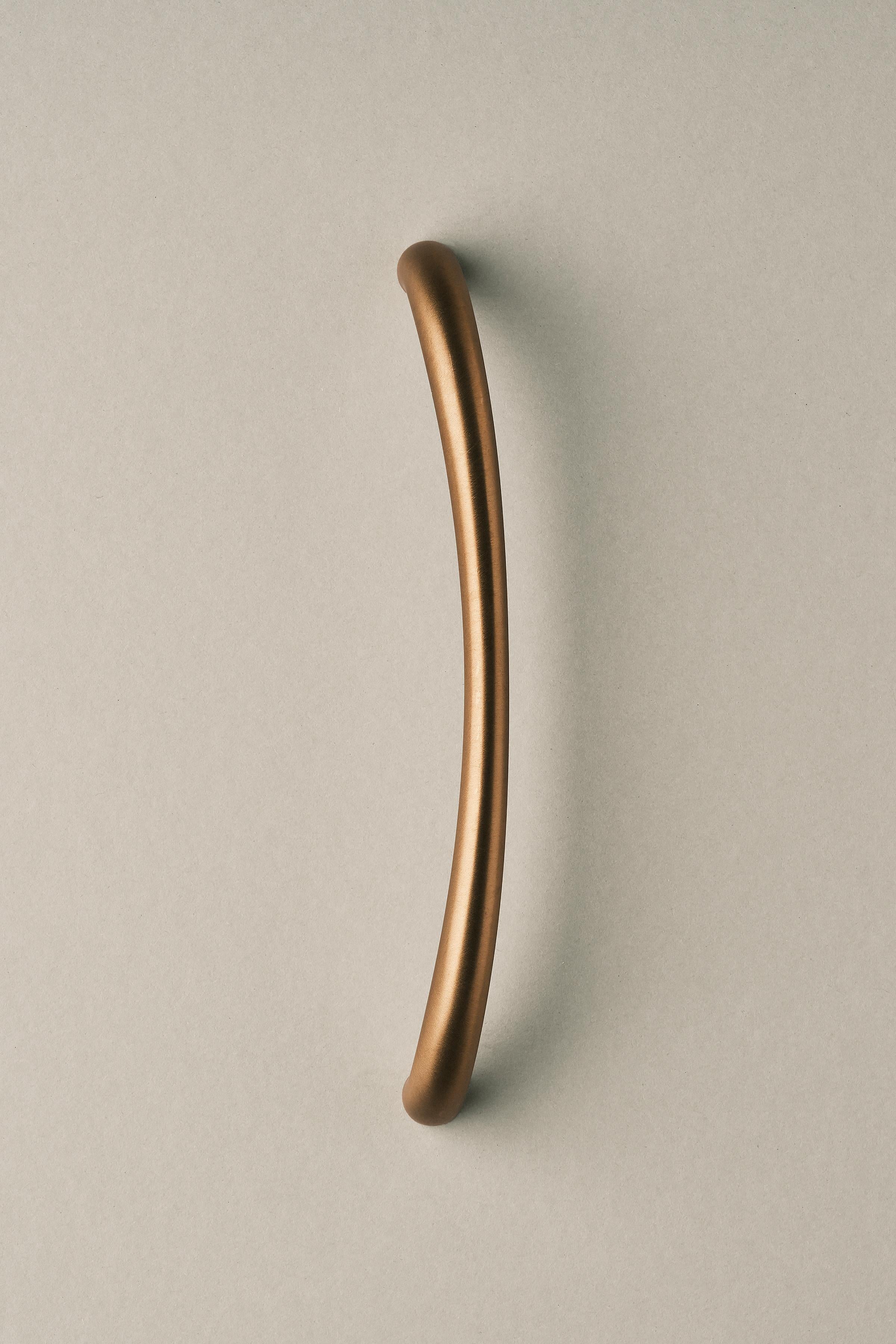 Contemporary Door Handle / Knob 'Suave' by Spaces Within, Dark Brass For Sale 2