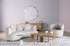 Contemporary Dornes Nesting Coffee Table Set/2, Oak Root, Handmade by Greenapple