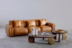 Set di tavolini da caffè a nido Dornes contemporanei/2, radice di noce, fatti a mano Greenapple