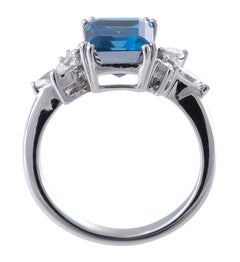 Contemporary Double Blue Santa Maria Africana Aquamarine Ring