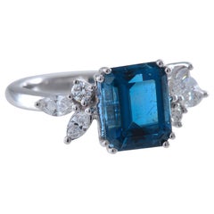 Contemporary Double Blue Santa Maria Africana Aquamarine Ring