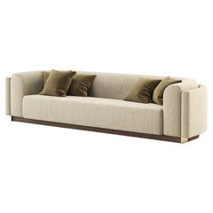 Contemporary Double Layered Back Sofa With Gold Detailing
