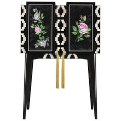 Cabinet, Double Secrataire with Rose Embroidery