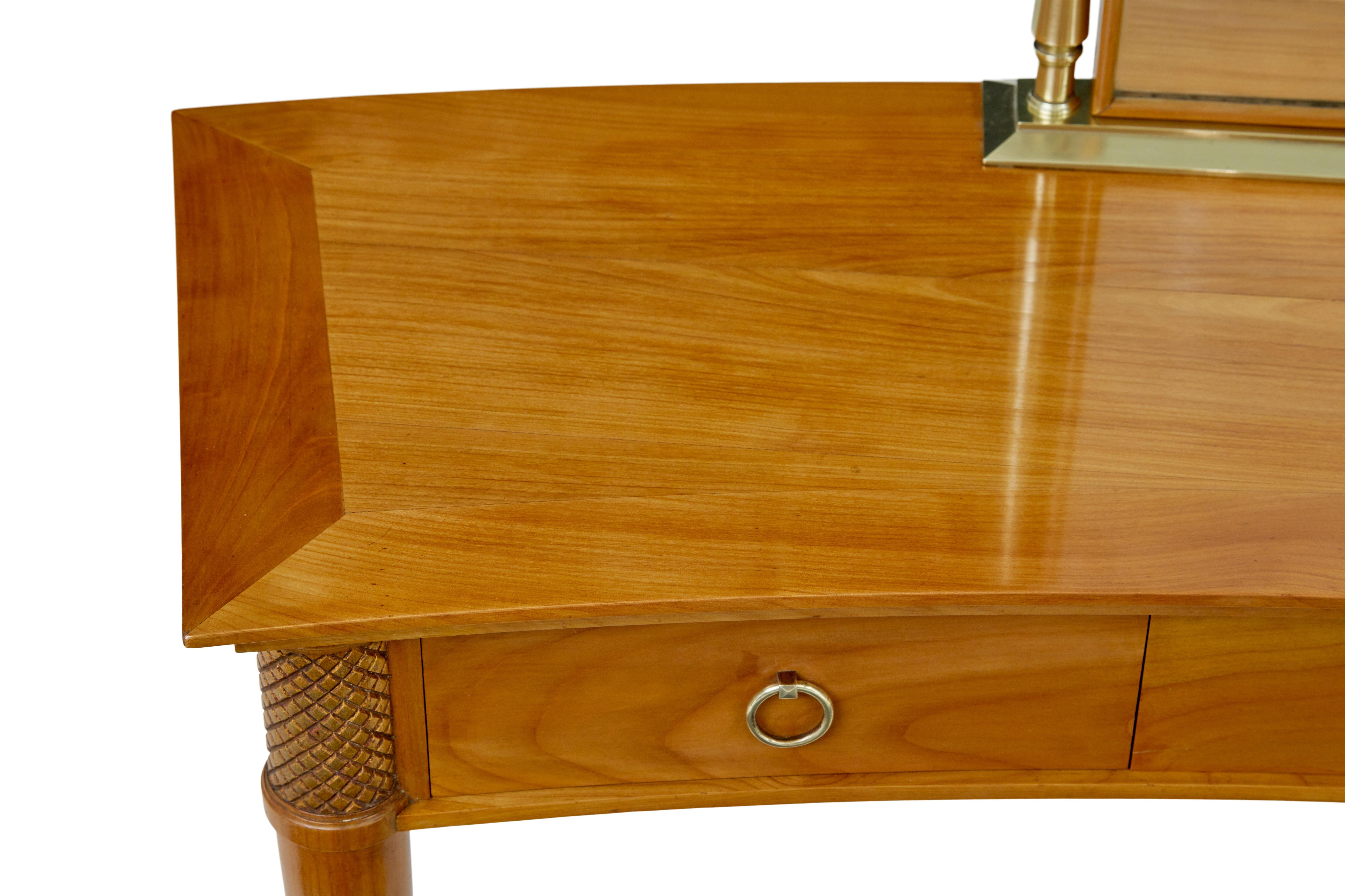 Contemporary dressing table and stool in cherry In Good Condition In Debenham, Suffolk