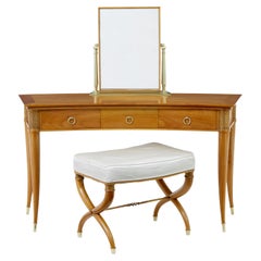 Contemporary dressing table and stool in cherry