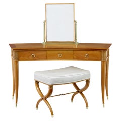 Contemporary dressing table and stool in cherry