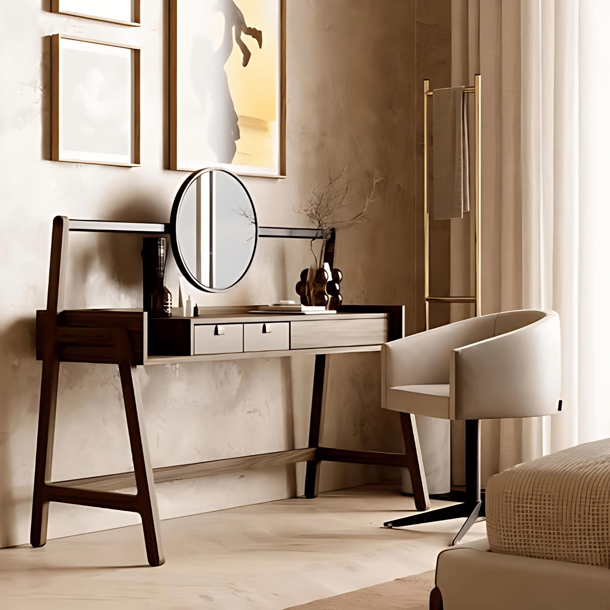 XXIe siècle et contemporain Table de toilette contemporaine Elegance avec miroir en noyer en vente
