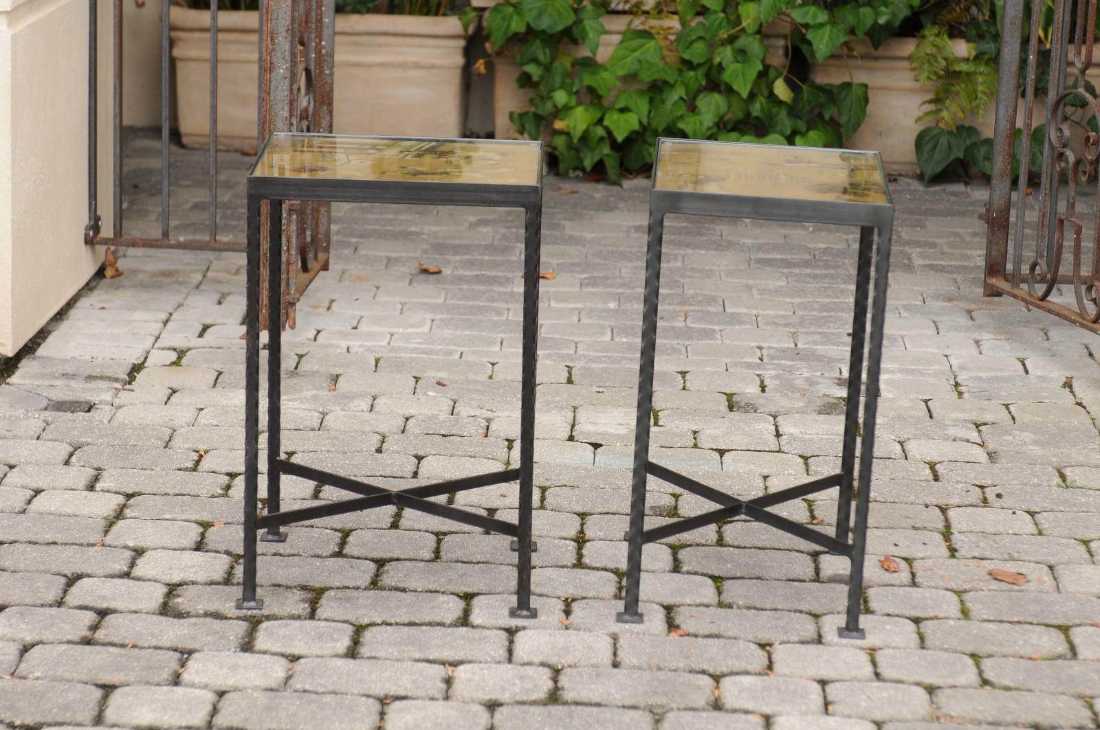 Contemporary Drink Table Made of 19th Century Coromandel Screen and Custom Base 6