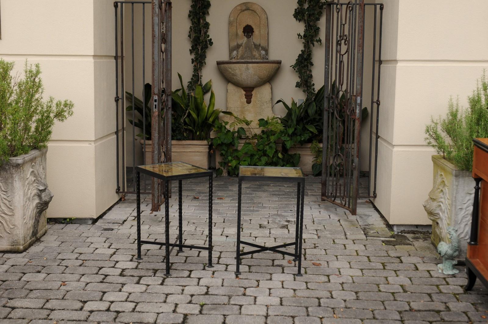Contemporary Drink Table Made of 19th Century Coromandel Screen and Custom Base 2
