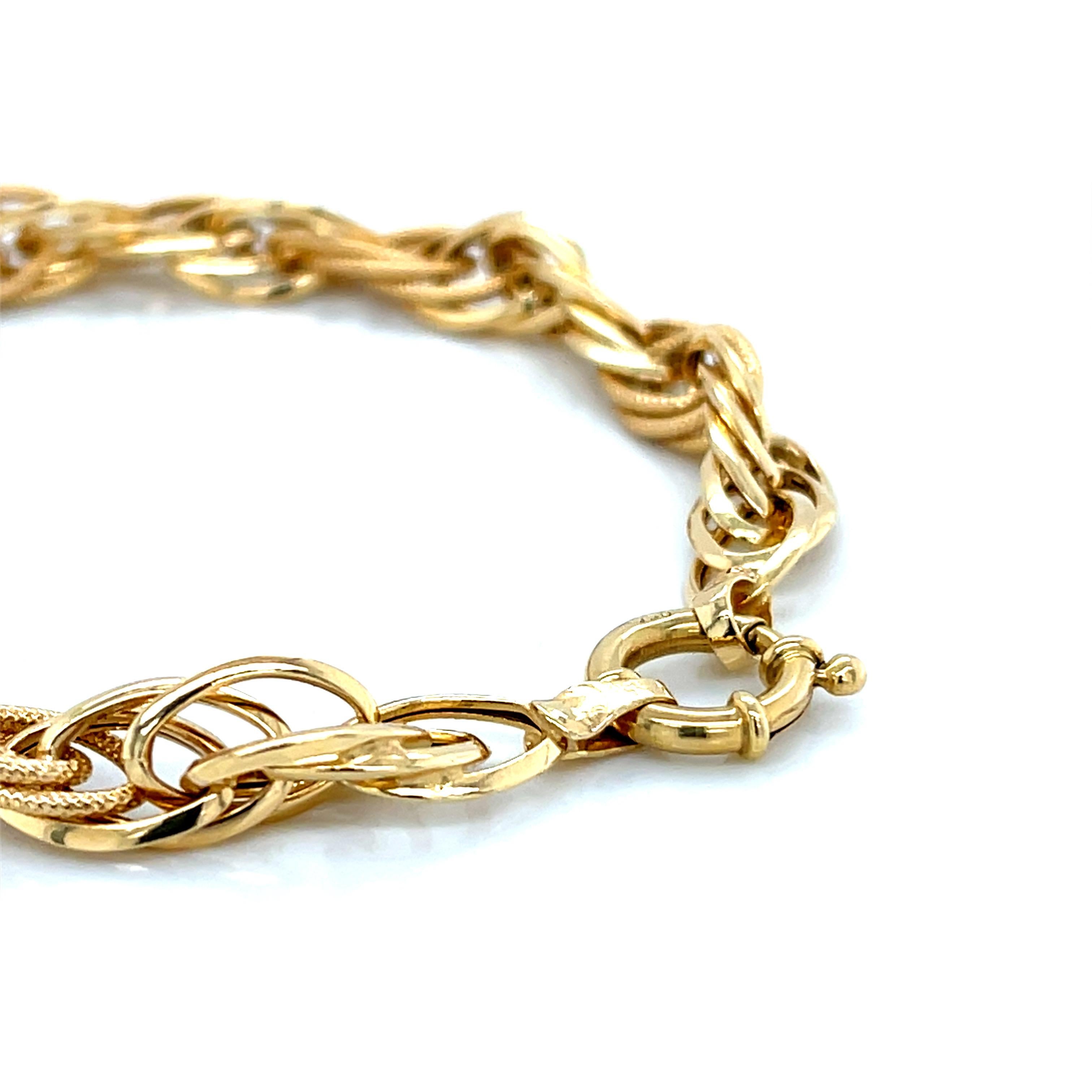 Bracciale a catena a doppia finitura in oro 18K in vendita 3