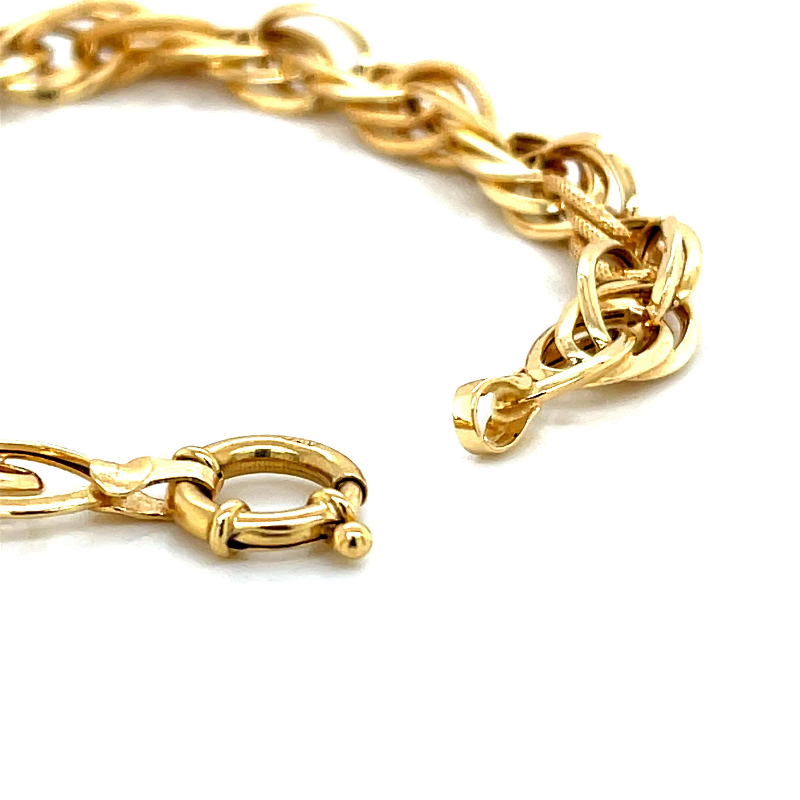 Bracciale a catena a doppia finitura in oro 18K in vendita 4