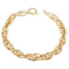 Bracelet contemporain en chaîne de corde en or 18K Dual-Finish