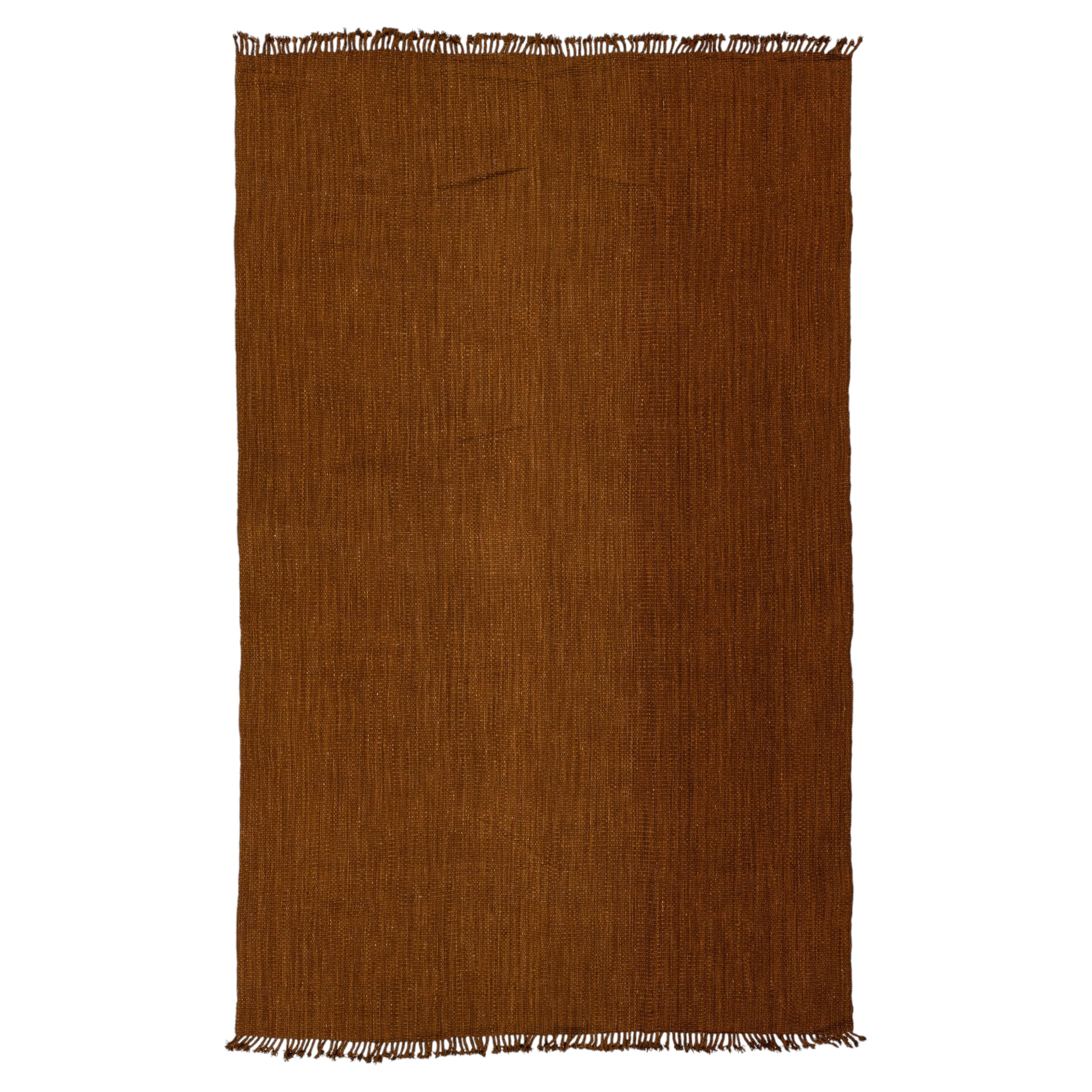 Contemporary Earth-Tone Flatweave Kilim Wool Area Rug 10x16