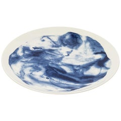 Contemporary Earthenware Dinner Plate, Interpretation of Traditional Creamware