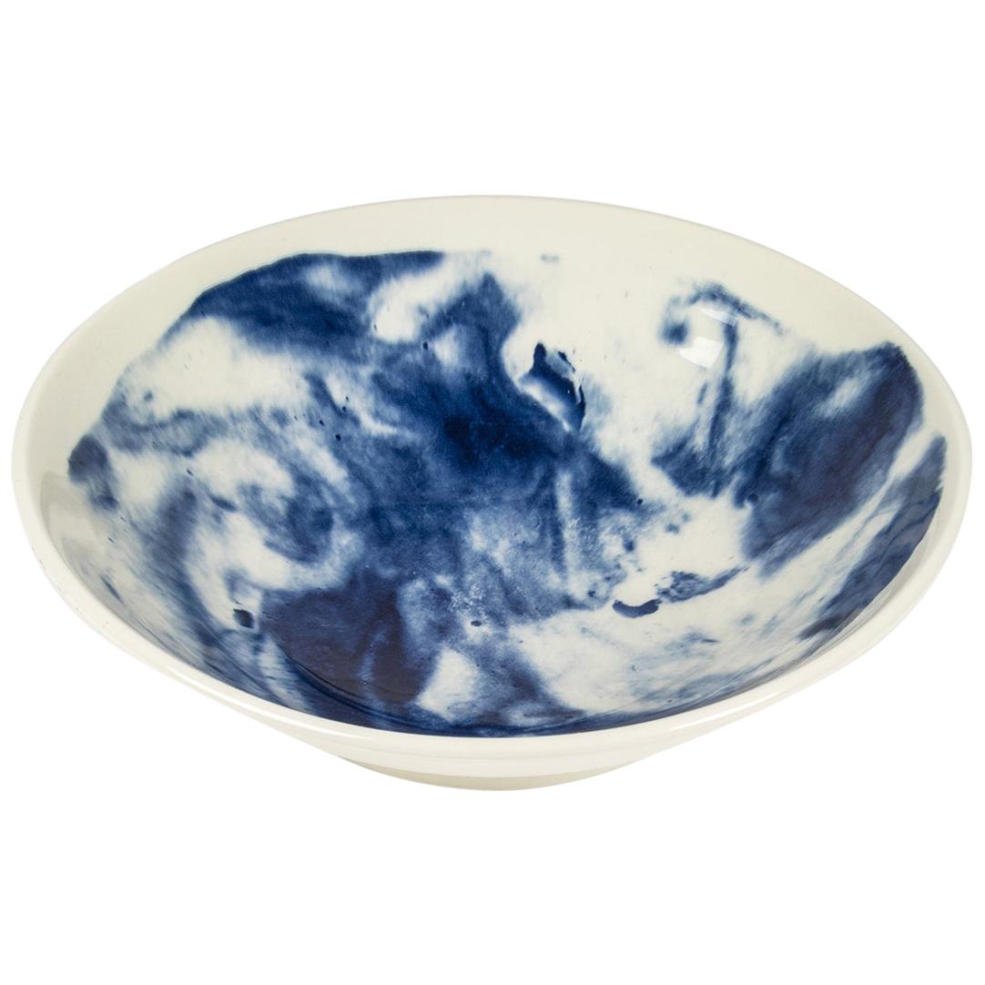 Earthenware Medium Bowl with Interpretation of Traditional Creamware For Sale