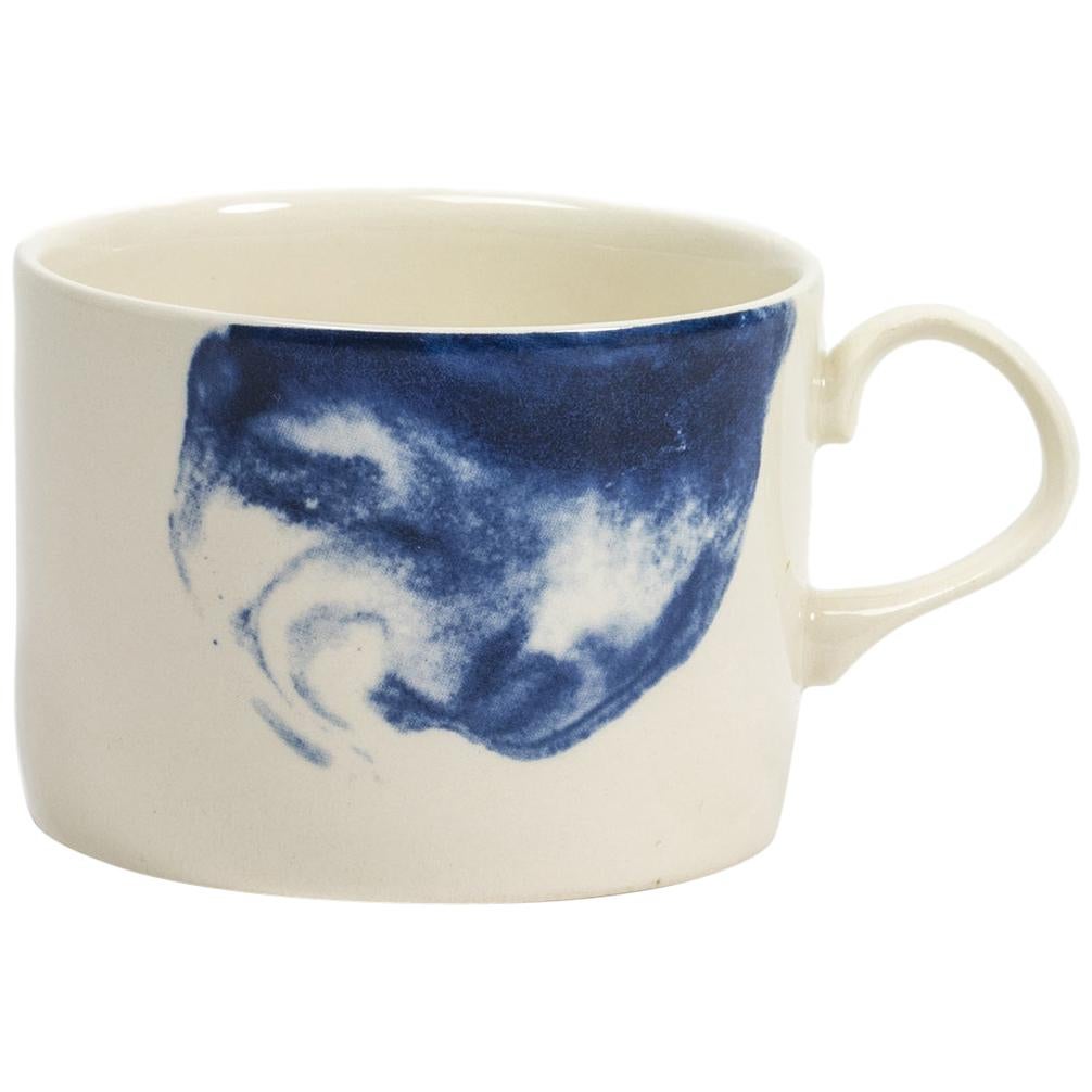 Contemporary Earthenware Mug with Interpretation of Traditional Creamware Forms For Sale