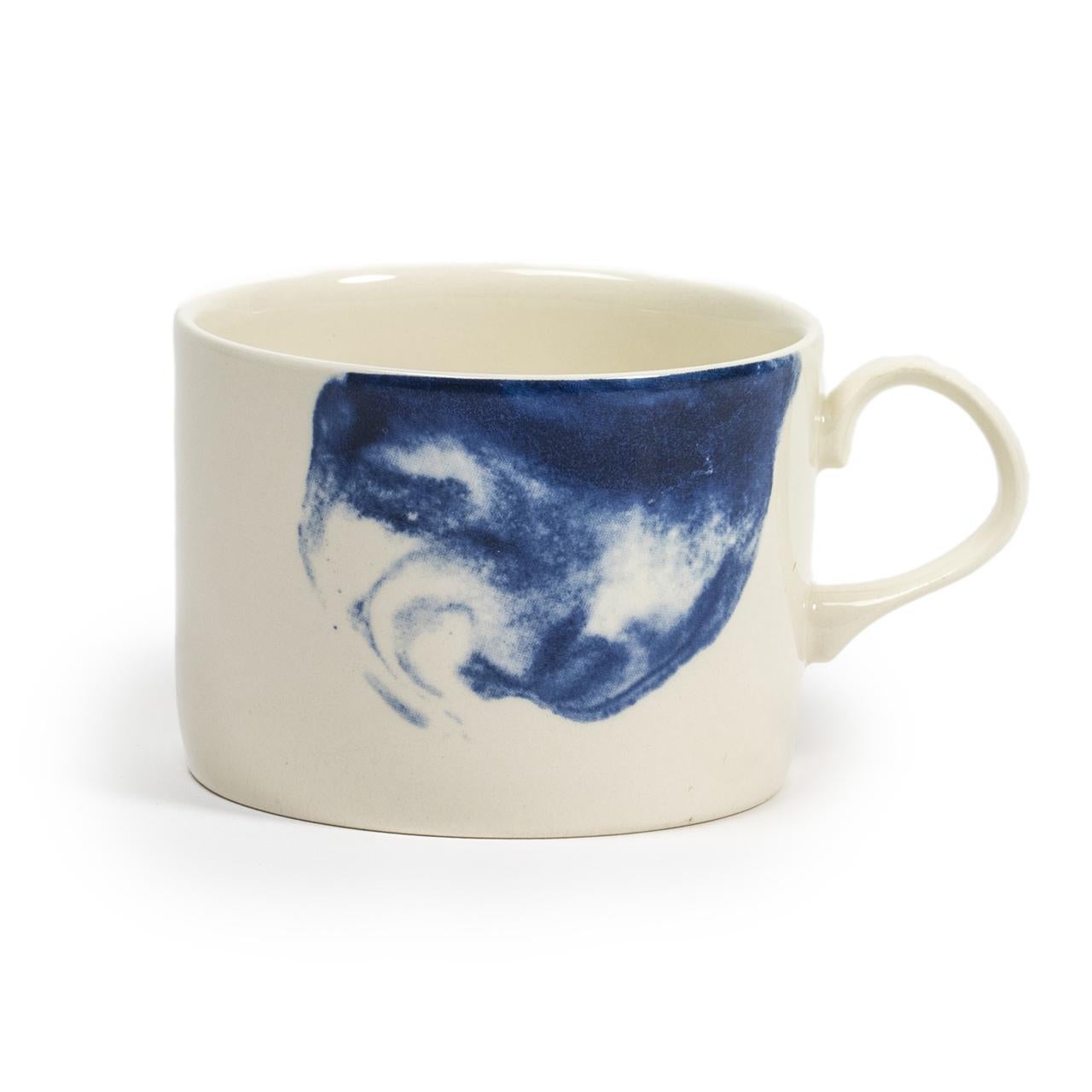 Modern Contemporary Earthenware Mug with Interpretation of Traditional Creamware Forms For Sale