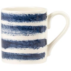 Contemporary Earthenware Tankard with Classic Tones of English Delftware