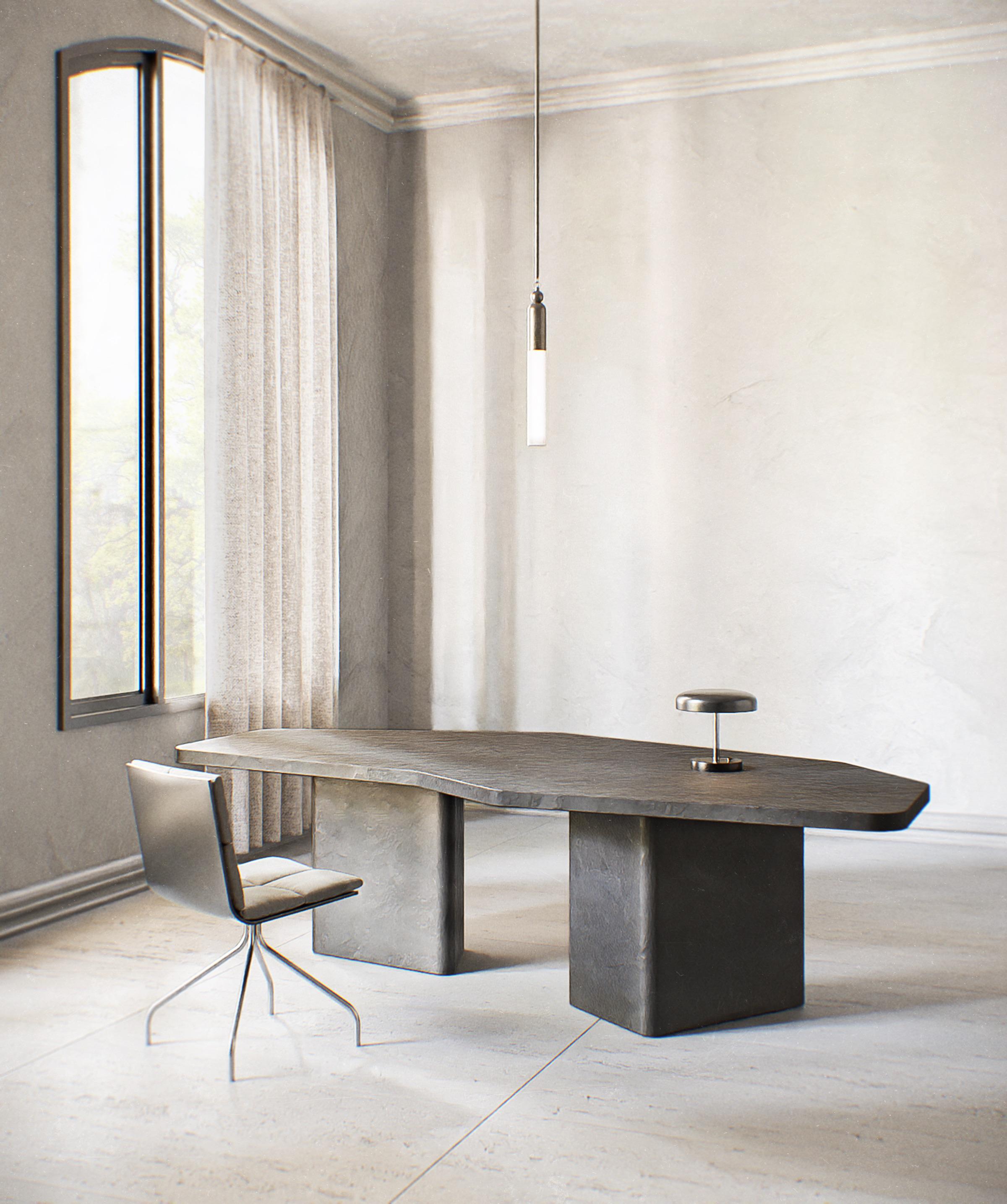 Hand-Crafted Contemporary Earthy Douglas 300 cm long Dining Table by Armand & Francine For Sale
