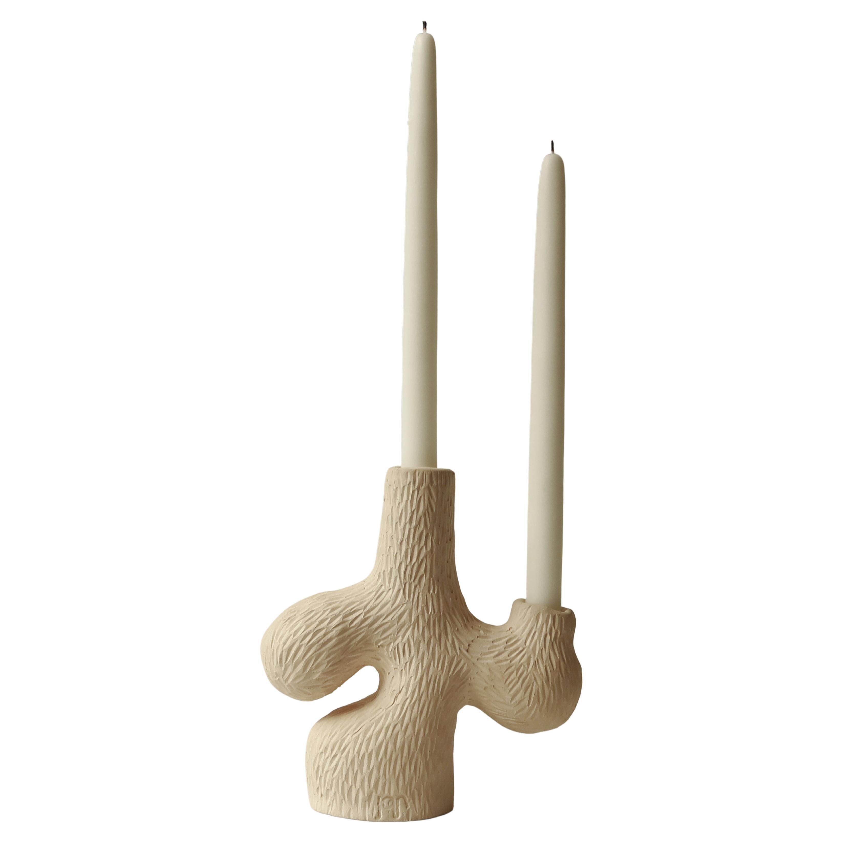 Contemporary Earthy forest candelabra 01 handcrafted by Jan Ernst 