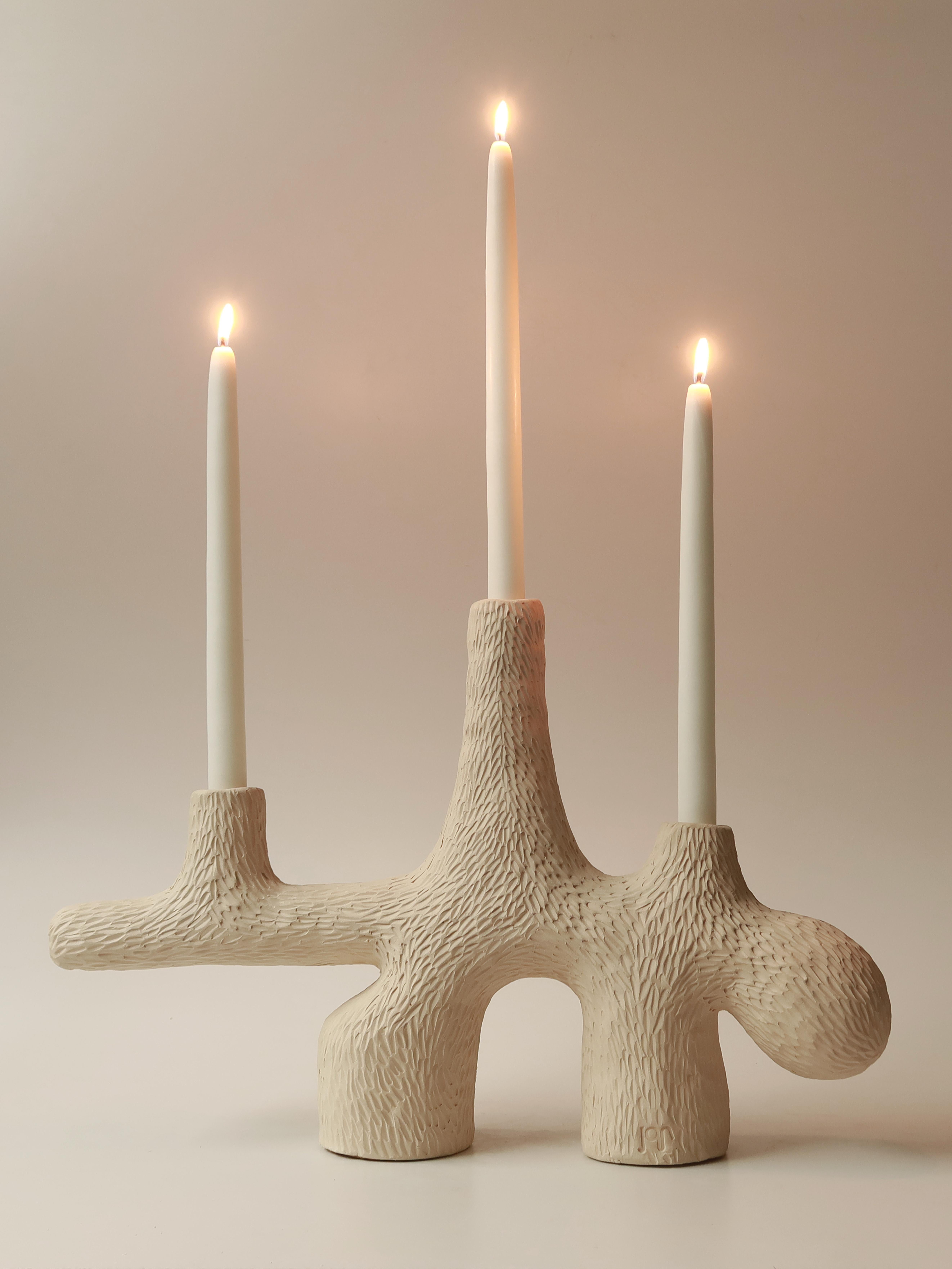 Contemporary Earthy forest candelabra 02 handcrafted by Jan Ernst  In New Condition For Sale In 1204, CH