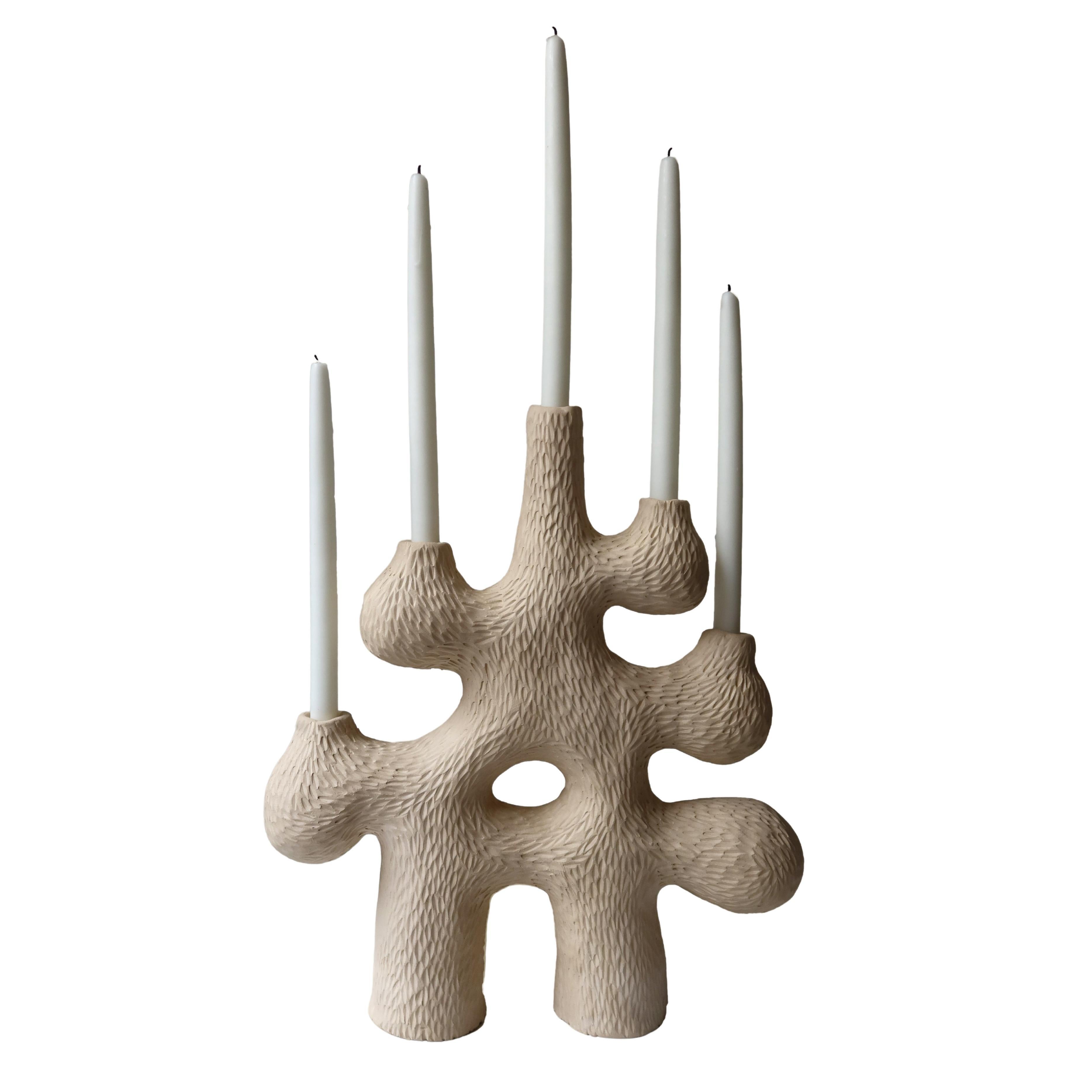 Contemporary Earthy forest candelabra 04 handcrafted by Jan Ernst  For Sale