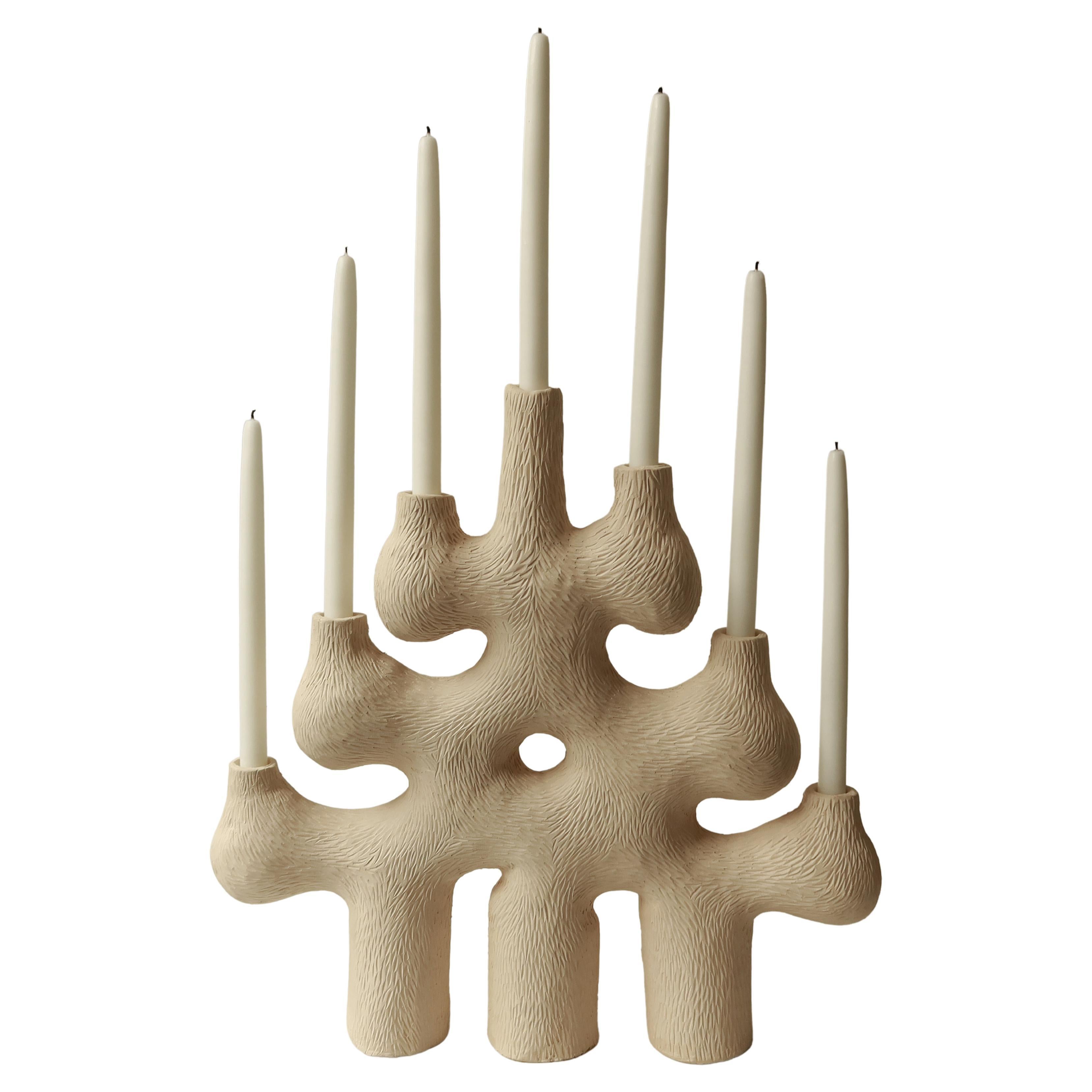 Contemporary Earthy forest candelabra 05 handcrafted by Jan Ernst  For Sale