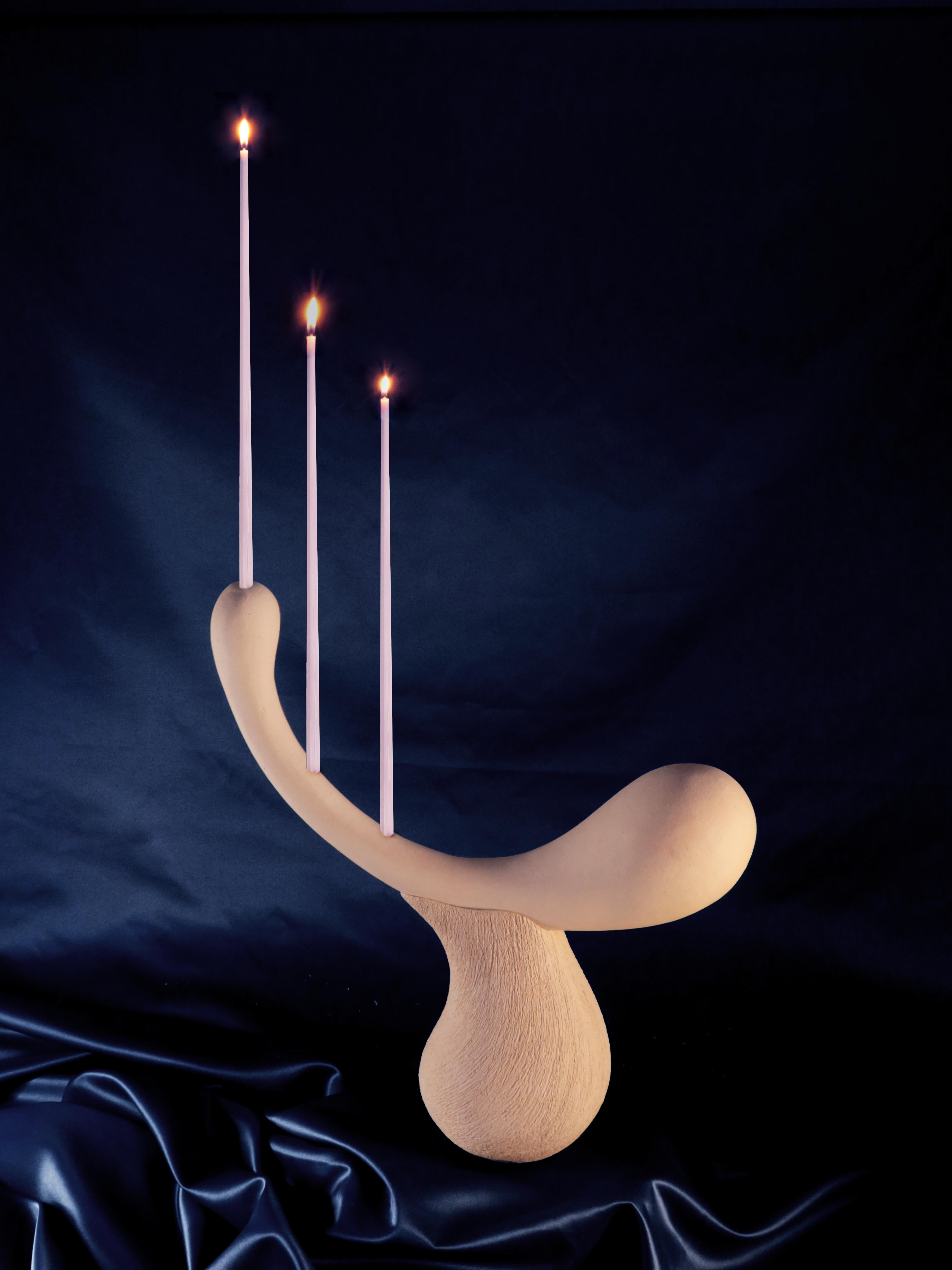 Contemporary Earthy Tide Candelabra 02 handcrafted by Jan Ernst  In New Condition For Sale In 1204, CH
