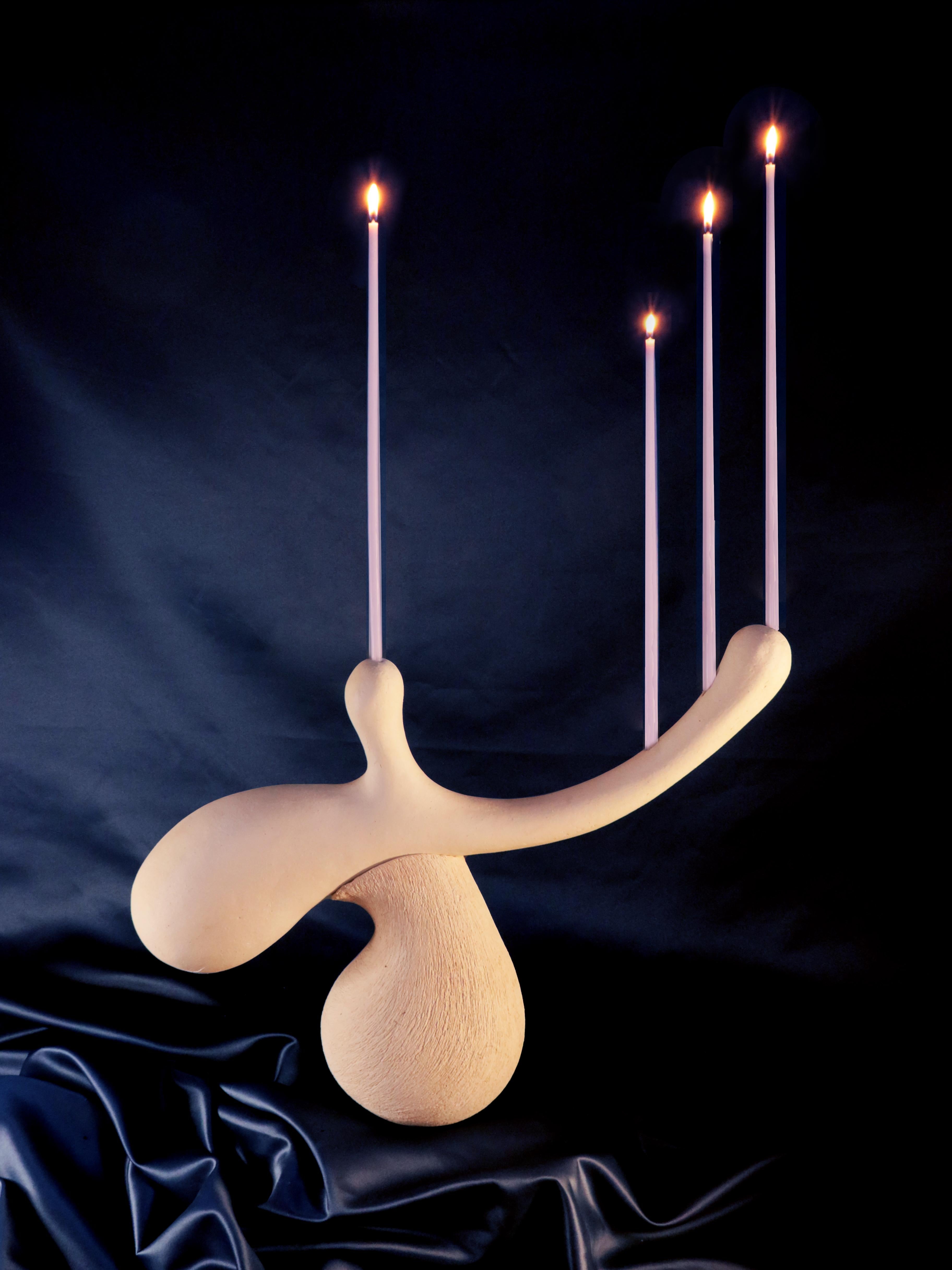 Contemporary Earthy Tide Candelabra 03 handcrafted by Jan Ernst  In New Condition For Sale In 1204, CH