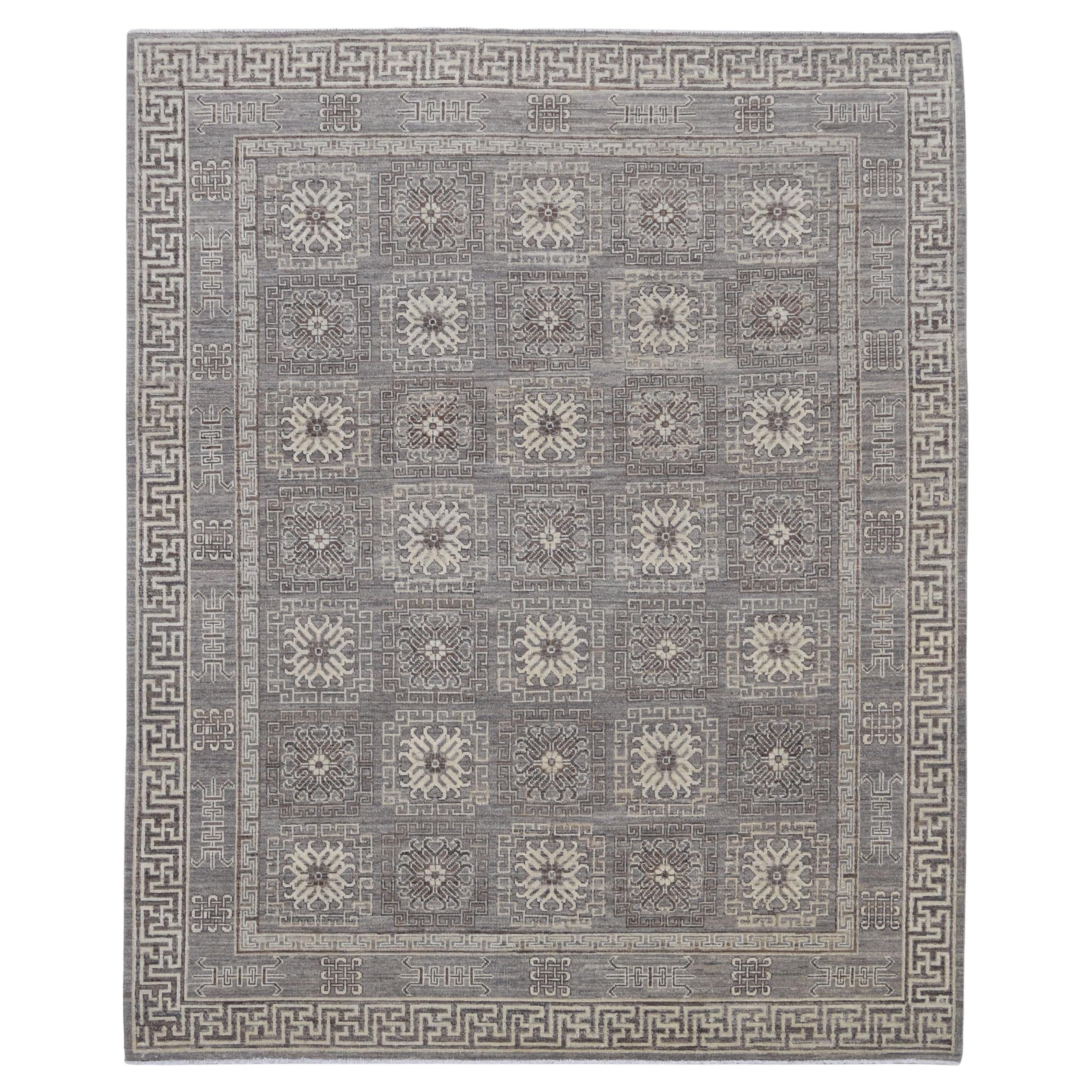 Alfombra Contemporánea de Lana Inspirada en Sultanabad Rugs 8'x10' Tonos Tierra