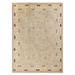 Contemporary Eclectic Hand Knotted Wool Light Blue Area Rug