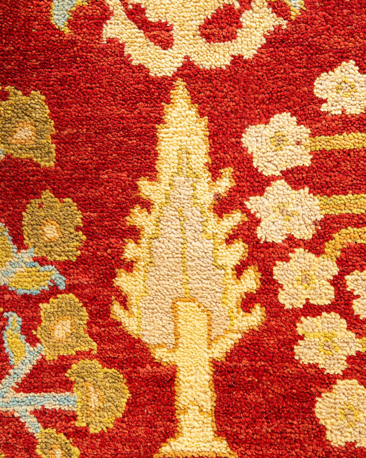Alfombra anaranjada contemporánea ecléctica de lana anudada a mano Pakistaní en venta