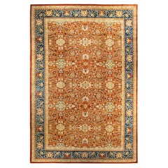 Contemporary Eclectic Hand Knotted Wool Orange Area Rug 