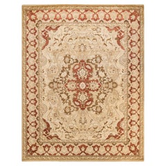 Contemporary Eclectic Handknotted Wool Yellow Area Rug