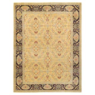 6x9.5 Ft Yellow Handmade Area Rug for Modern Interiors, Vintage Turkish ...