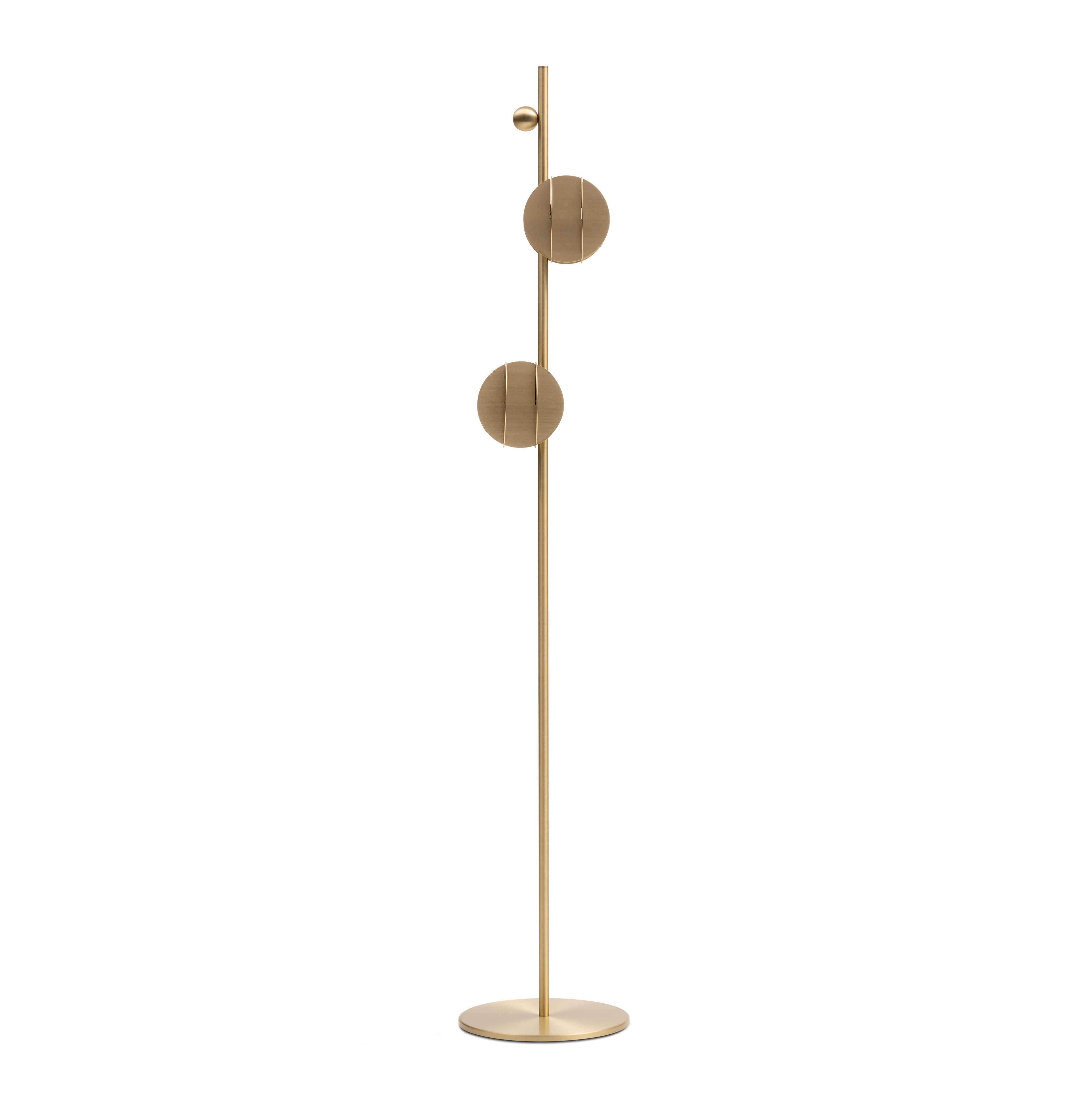 Brand: NOOM
Designer: Kateryna Sokolova
Materials: Brass / Copper / Stainless steel
Dimensions: H 170 cm x W 30 cm x D 30 cm
EU version: 2 x LED 10WG9220 -240V50 Hz
USA version: 2 x LED 10W G9 110V 60 Hz.

EL collection of lighting is inspired by
