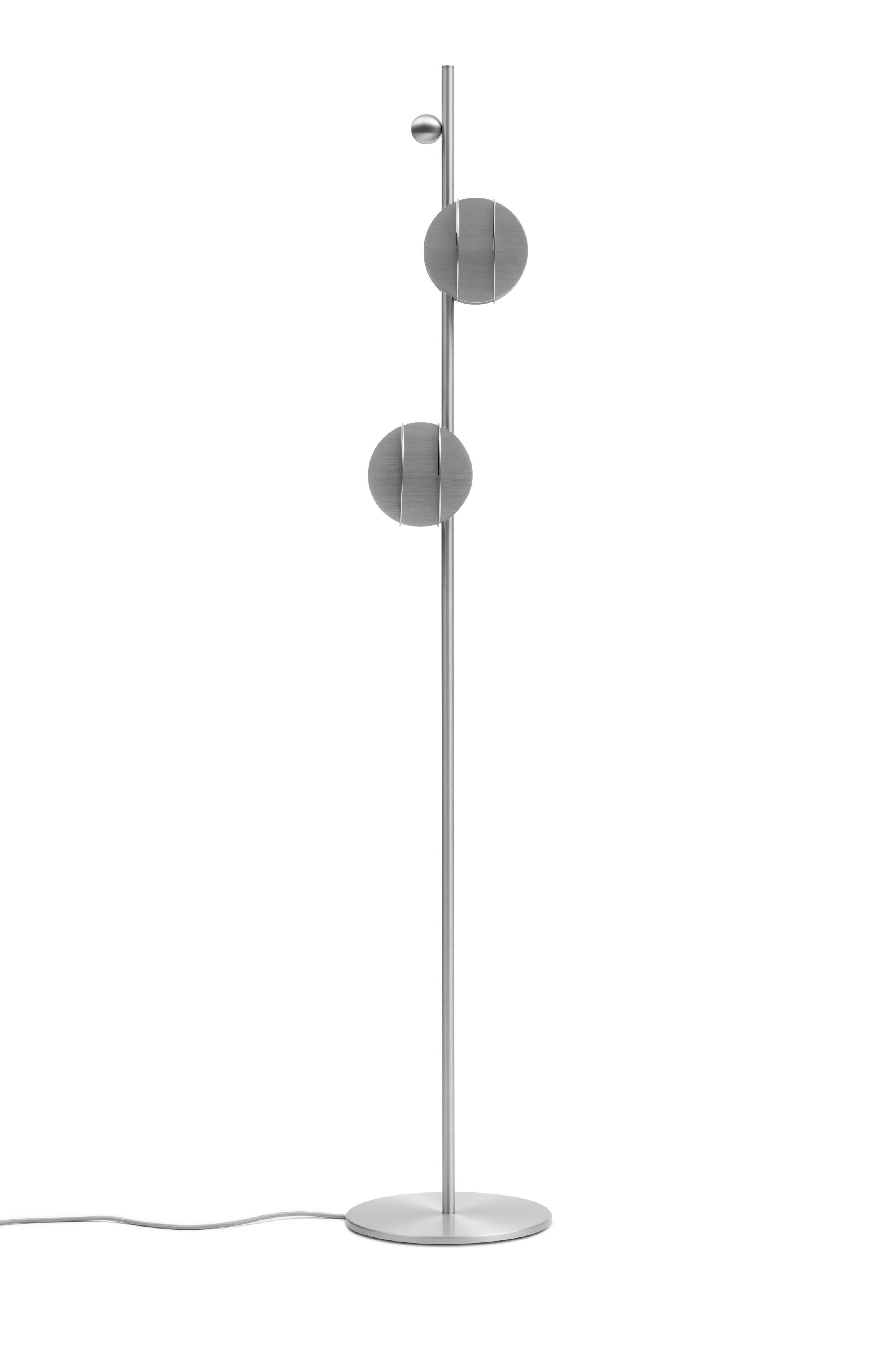 Modern Contemporary El Floor Lamp CS3 by Noom in Stainless Steel